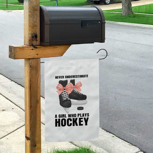 Never Underestimate A Girl Hockey Player Gift Idea Garden Flag TS12 Print Your Wear