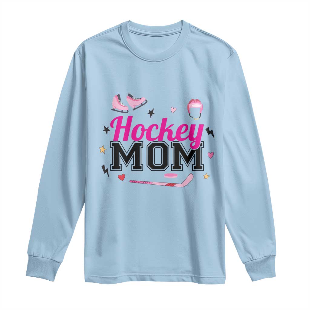 Proud Hockey Mom Long Sleeve Shirt Ice Hockey Supporter Gift TS12 Light Blue Print Your Wear