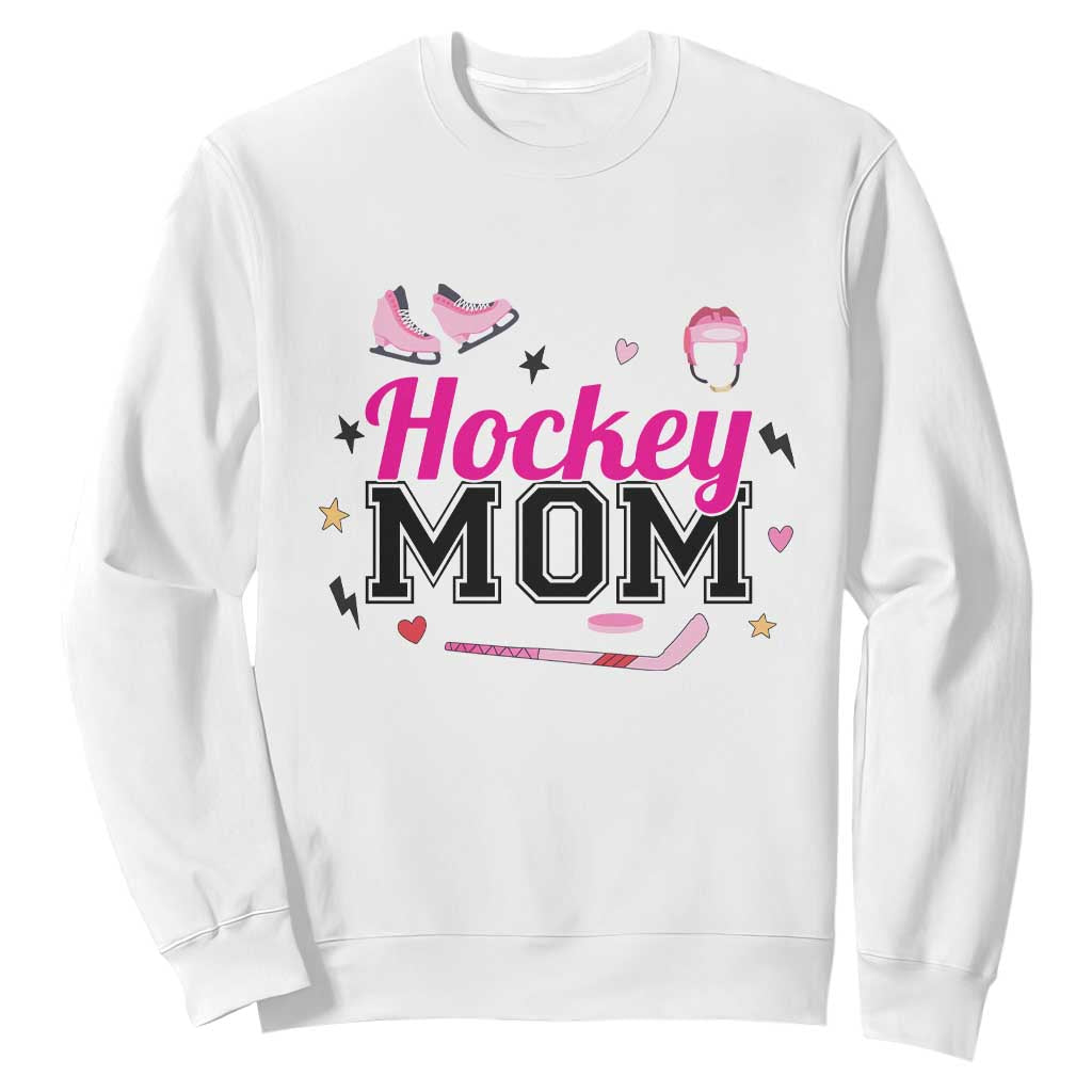 Proud Hockey Mom Sweatshirt Ice Hockey Supporter Gift TS12 White Print Your Wear