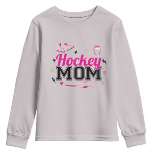Proud Hockey Mom Youth Sweatshirt Ice Hockey Supporter Gift TS12 Ice Gray Print Your Wear