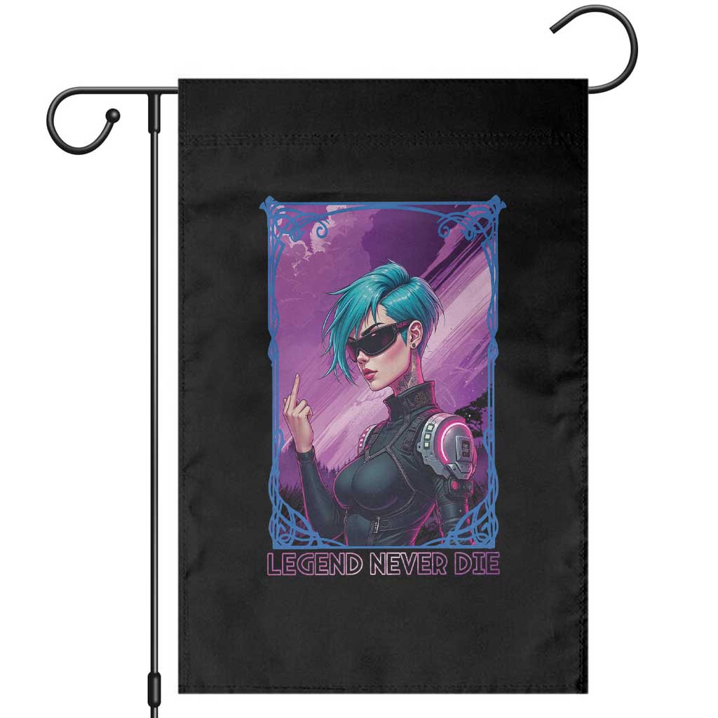 Cyberpunk Girl Legend Never Die Garden Flag Gaming Aesthetic Gift TS12 Black Print Your Wear