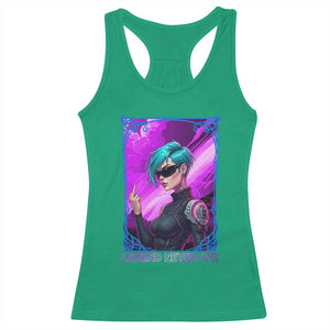 Cyberpunk Girl Legend Never Die Racerback Tank Top Gaming Aesthetic Gift TS12 Irish Green Print Your Wear