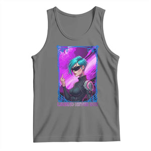 Cyberpunk Girl Legend Never Die Tank Top Gaming Aesthetic Gift TS12 Black Heather Print Your Wear
