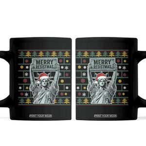 Funny Liberty Statue Ugly Sweater Gift Coffee Mug Merry Resistmas TS12 Black Print Your Wear