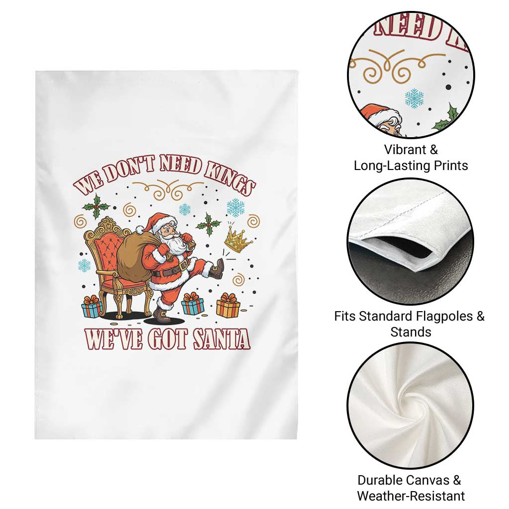 No Kings Only Santa Garden Flag Funny Christmas Parody Gift TS12 Print Your Wear