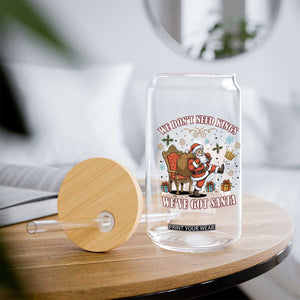 No Kings Only Santa Glass Can Funny Christmas Parody Gift TS12 Print Your Wear