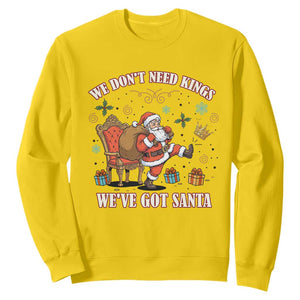 No Kings Only Santa Sweatshirt Funny Christmas Parody Gift TS12 Daisy Print Your Wear