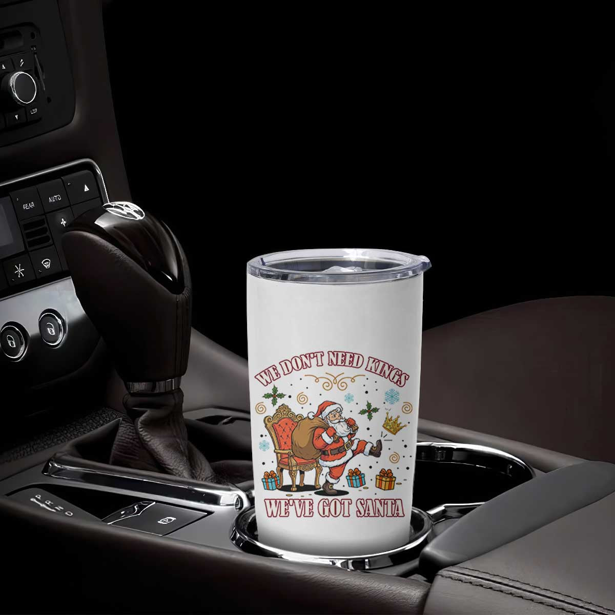 No Kings Only Santa Tumbler Cup Funny Christmas Parody Gift TS12 Print Your Wear