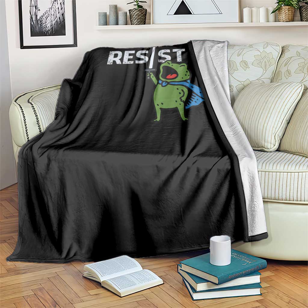 Resist Frog Warrior Throw Blanket Funny Rebel Meme Gift TS12 Print Your Wear