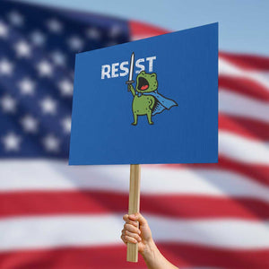 Resist Frog Warrior Protest Sign Funny Rebel Meme Gift TS12 Horizontal 18" × 24" Blue Print Your Wear