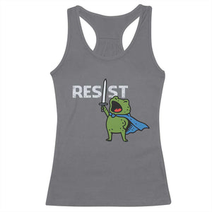 Resist Frog Warrior Racerback Tank Top Funny Rebel Meme Gift TS12 Charcoal Print Your Wear