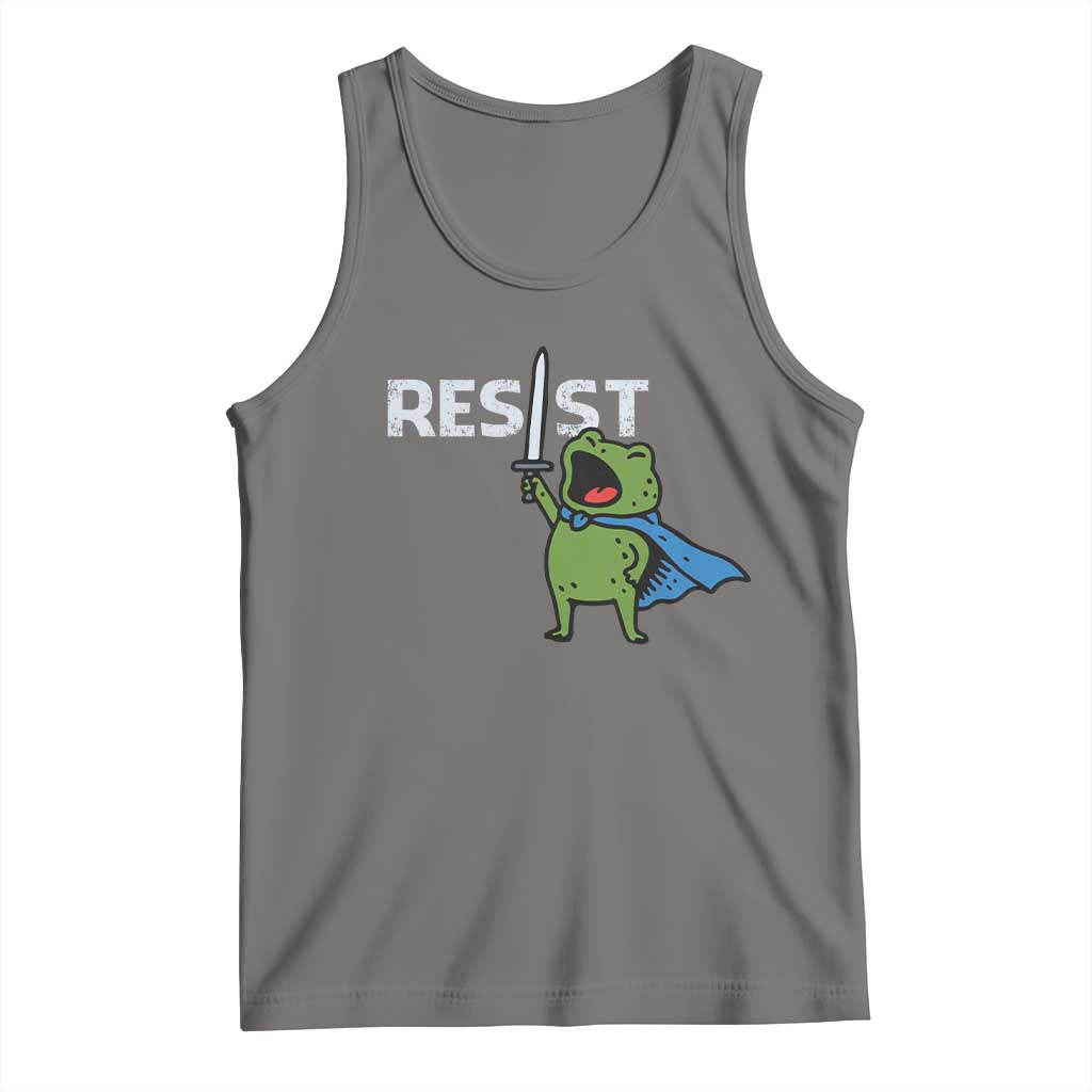 Resist Frog Warrior Tank Top Funny Rebel Meme Gift TS12 Deep Heather Print Your Wear