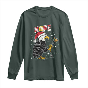 Funny Eagle No Kings In America Christmas 2025 Long Sleeve Shirt TS12 Dark Forest Green Print Your Wear