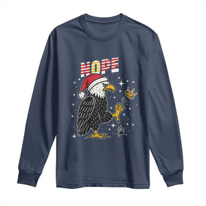 Funny Eagle No Kings In America Christmas 2025 Long Sleeve Shirt TS12 Navy Print Your Wear
