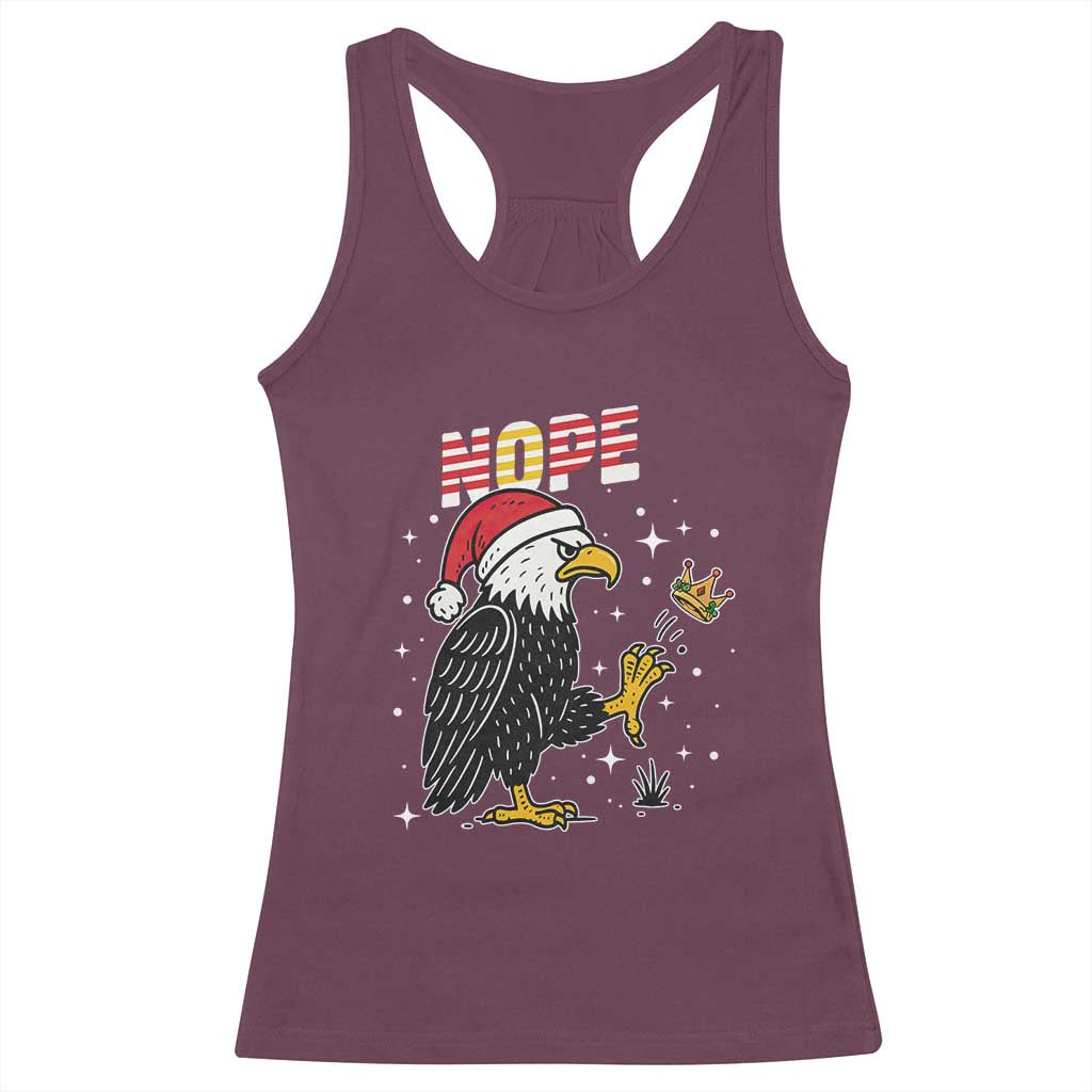 Funny Eagle No Kings In America Christmas 2025 Racerback Tank Top TS12 Maroon Print Your Wear