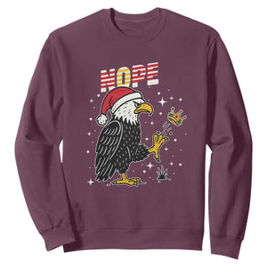 Funny Eagle No Kings In America Christmas 2025 Sweatshirt TS12 Maroon Print Your Wear