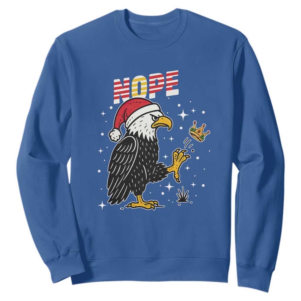 Funny Eagle No Kings In America Christmas 2025 Sweatshirt TS12 Royal Blue Print Your Wear