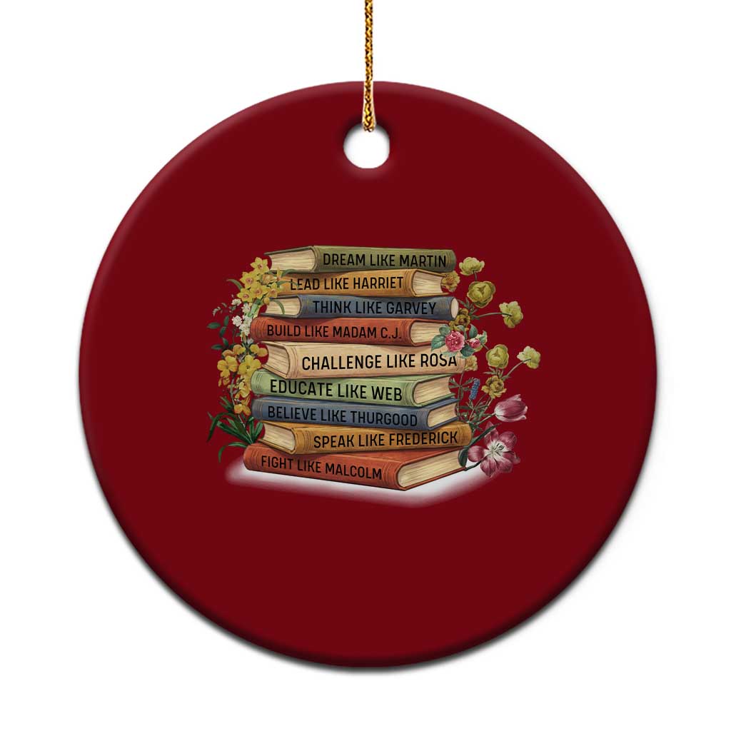Black History Leaders Book Ceramic Ornament African American Teachers TS12 1pc Red Print Your Wear