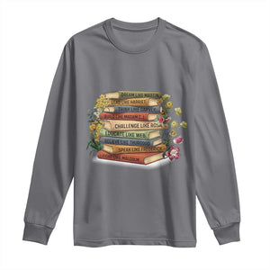 Black History Leaders Book Long Sleeve Shirt African American Teachers TS12 Charcoal Print Your Wear