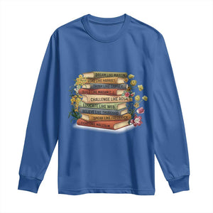 Black History Leaders Book Long Sleeve Shirt African American Teachers TS12 Royal Blue Print Your Wear