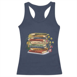 Black History Leaders Book Racerback Tank Top African American Teachers TS12 Navy Print Your Wear