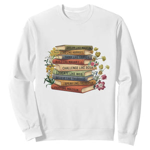 Black History Leaders Book Sweatshirt African American Teachers TS12 White Print Your Wear
