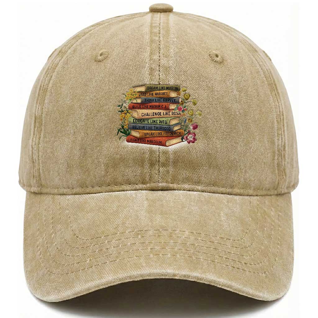 Black History Leaders Book Washed Cotton Baseball Cap African American Teachers TS12 Print Your Wear