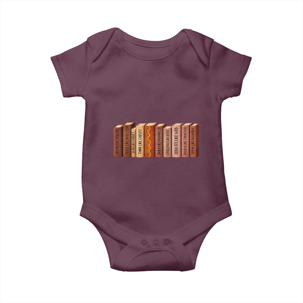 African American Teachers Gift Baby Onesie Black History Leaders Book TS12 Maroon Print Your Wear
