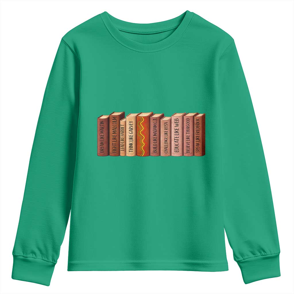 African American Teachers Gift Youth Sweatshirt Black History Leaders Book TS12 Irish Green Print Your Wear