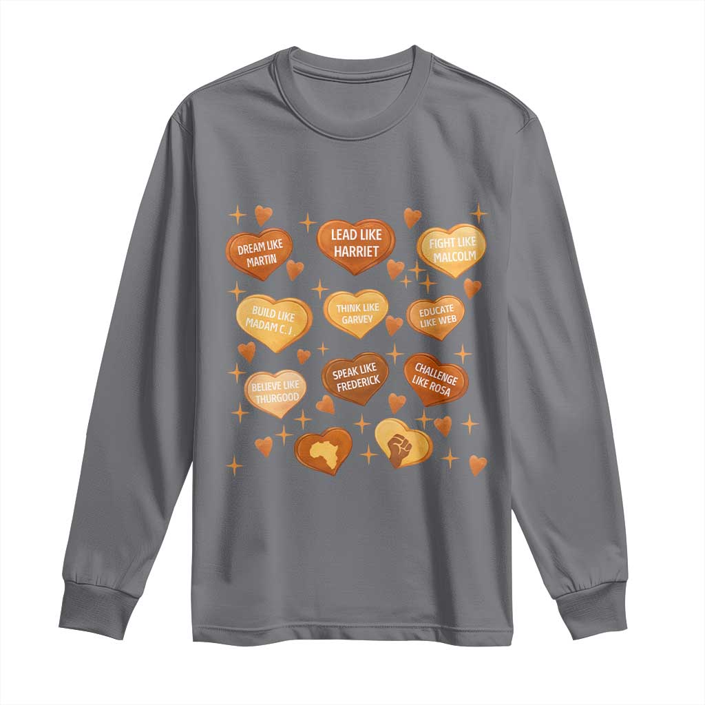 Black History Leaders Long Sleeve Shirt African American Teachers Pride TS12 Charcoal Print Your Wear