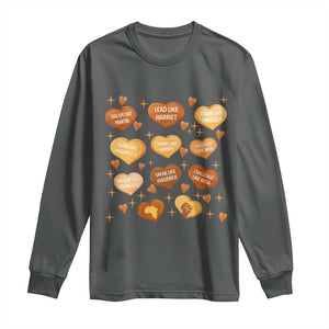 Black History Leaders Long Sleeve Shirt African American Teachers Pride TS12 Dark Heather Print Your Wear