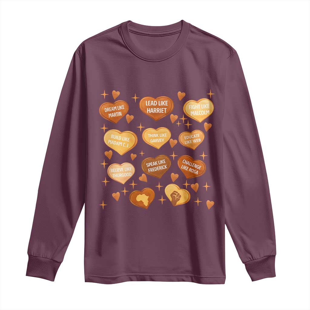 Black History Leaders Long Sleeve Shirt African American Teachers Pride TS12 Maroon Print Your Wear