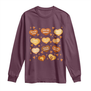 Black History Leaders Long Sleeve Shirt African American Teachers Pride TS12 Maroon Print Your Wear