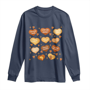 Black History Leaders Long Sleeve Shirt African American Teachers Pride TS12 Navy Print Your Wear