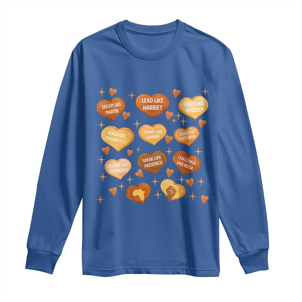 Black History Leaders Long Sleeve Shirt African American Teachers Pride TS12 Royal Blue Print Your Wear