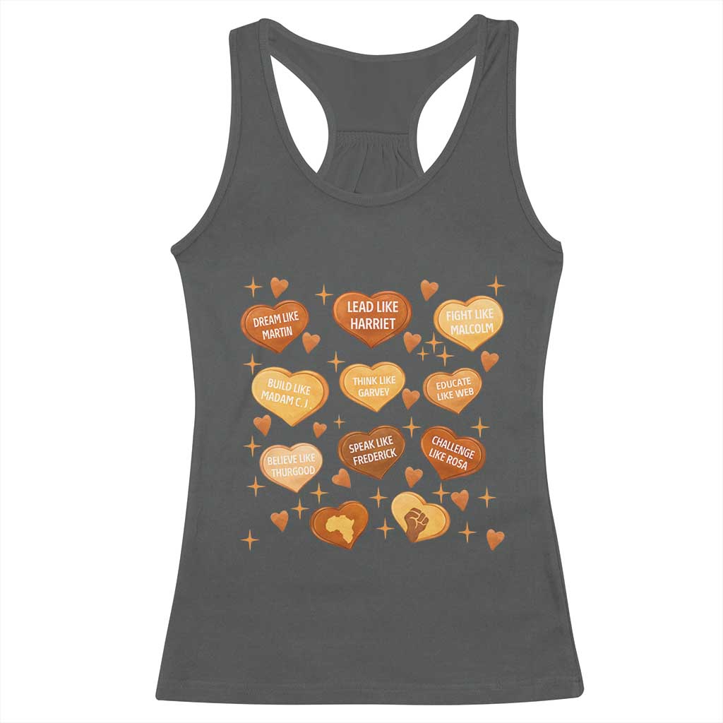 Black History Leaders Racerback Tank Top African American Teachers Pride TS12 Dark Heather Print Your Wear