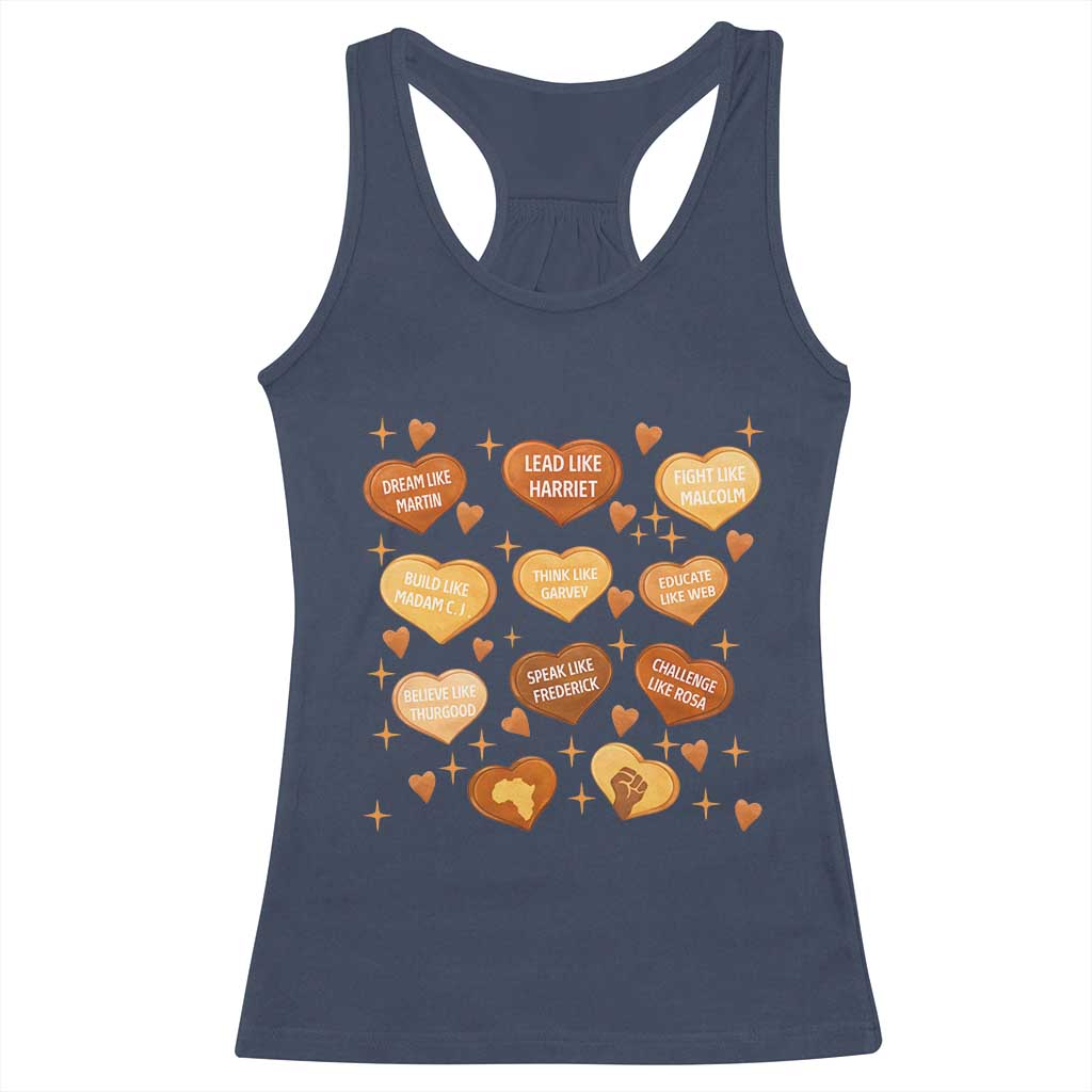 Black History Leaders Racerback Tank Top African American Teachers Pride TS12 Navy Print Your Wear