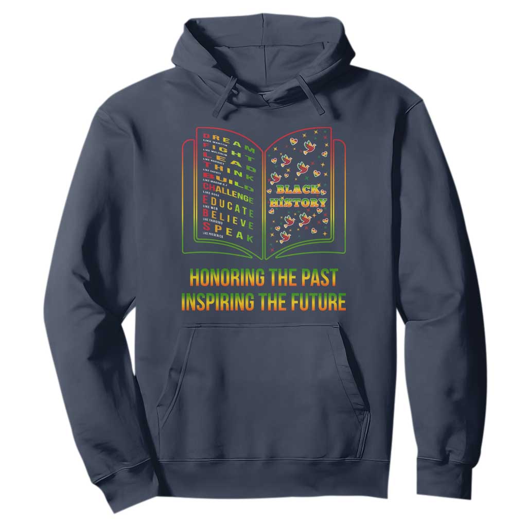 Black History Leaders Book Hoodie African American History For Teachers TS12 Navy Print Your Wear
