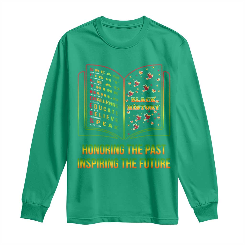 Black History Leaders Book Long Sleeve Shirt African American History For Teachers TS12 Irish Green Print Your Wear