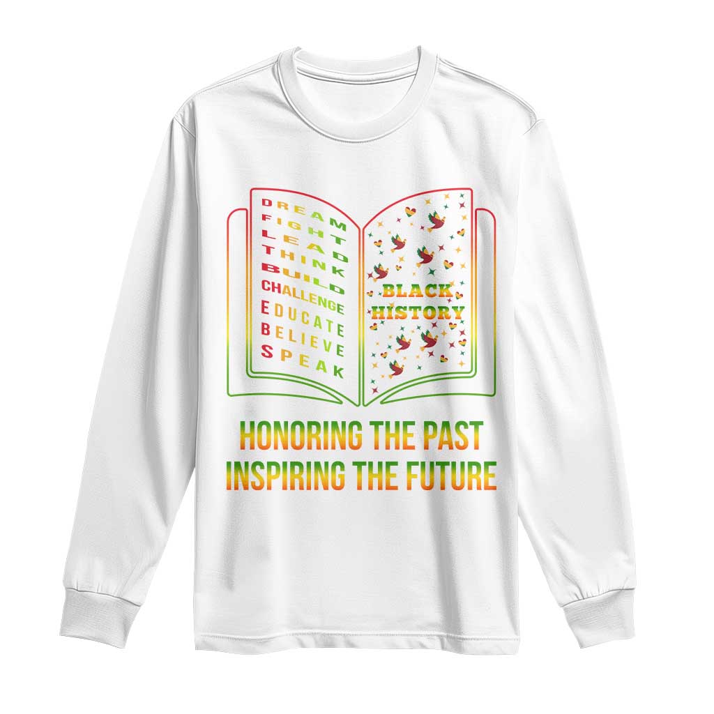 Black History Leaders Book Long Sleeve Shirt African American History For Teachers TS12 White Print Your Wear