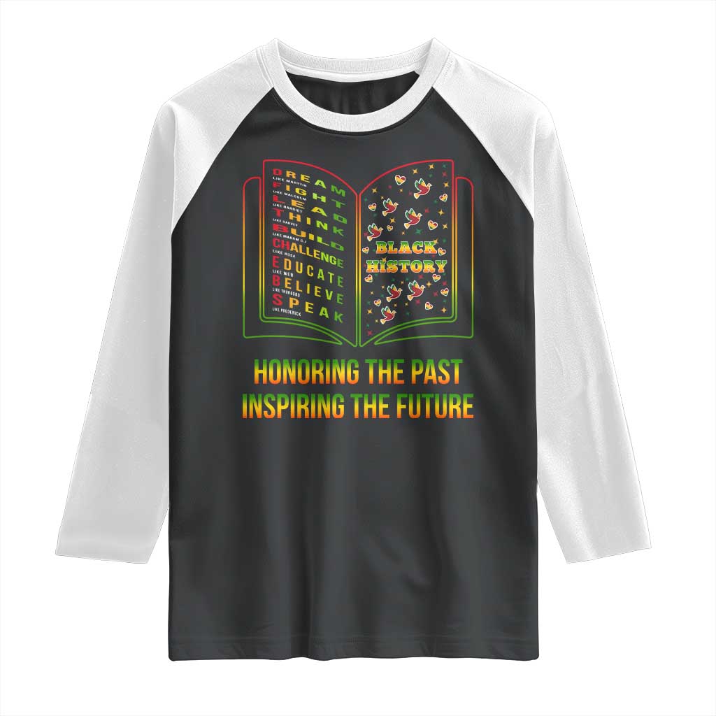 Black History Leaders Book Raglan Shirt African American History For Teachers TS12 Black White Print Your Wear