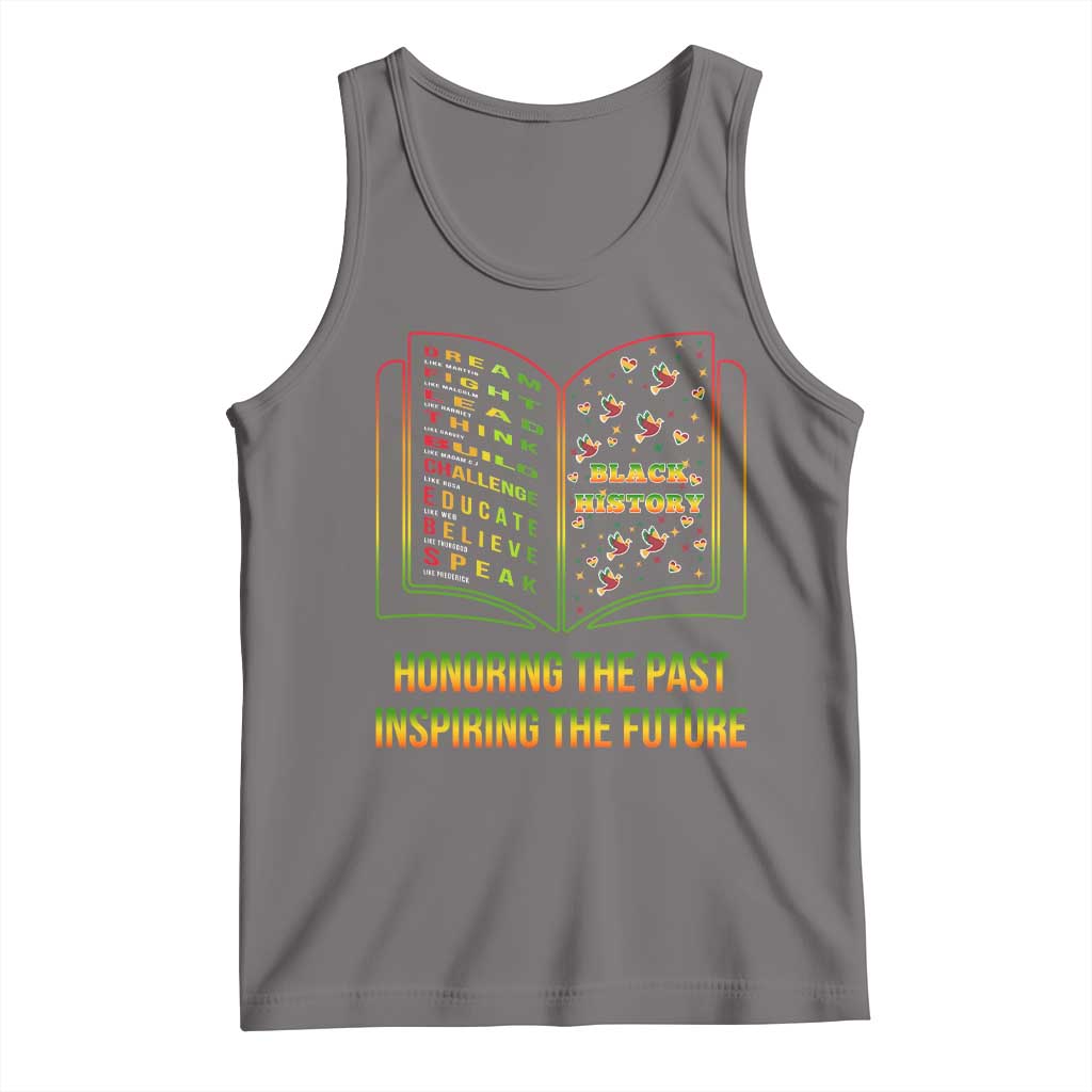 Black History Leaders Book Tank Top African American History For Teachers TS12 Deep Heather Print Your Wear