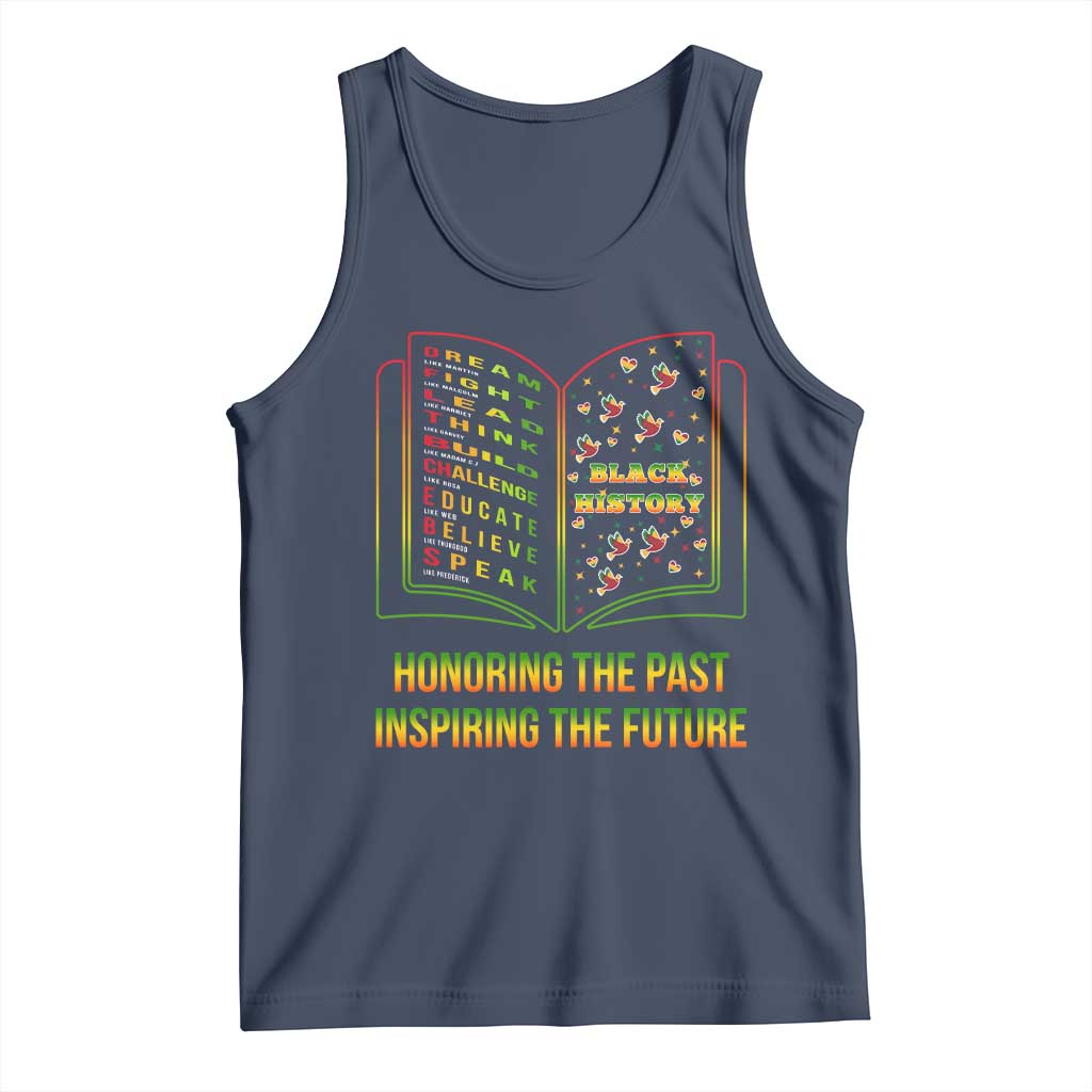 Black History Leaders Book Tank Top African American History For Teachers TS12 Navy Print Your Wear
