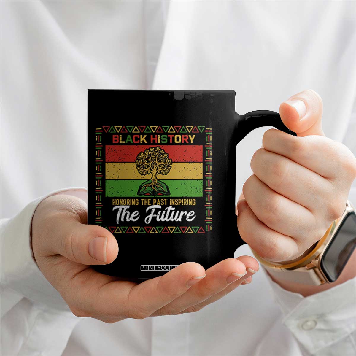 Black History Month Coffee Mug Honoring The Past Inspiring The Future TS12 Print Your Wear