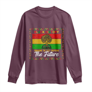 Black History Month Long Sleeve Shirt Honoring The Past Inspiring The Future TS12 Maroon Print Your Wear