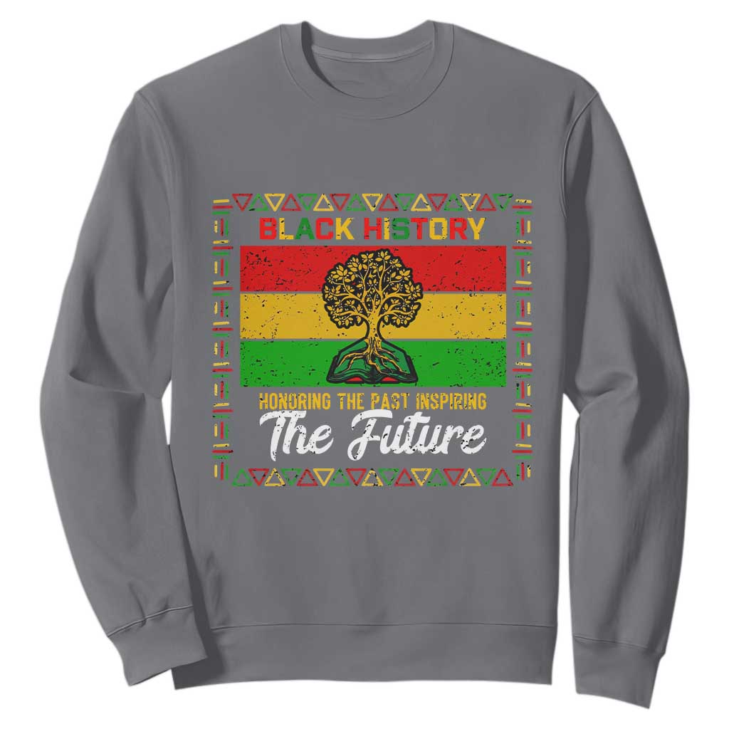Black History Month Sweatshirt Honoring The Past Inspiring The Future TS12 Charcoal Print Your Wear