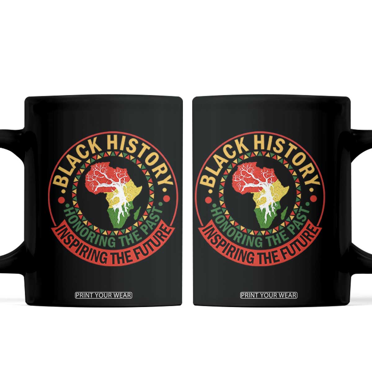 Inspiring The Future Honoring The Past Coffee Mug African American Heritage TS12 Black Print Your Wear