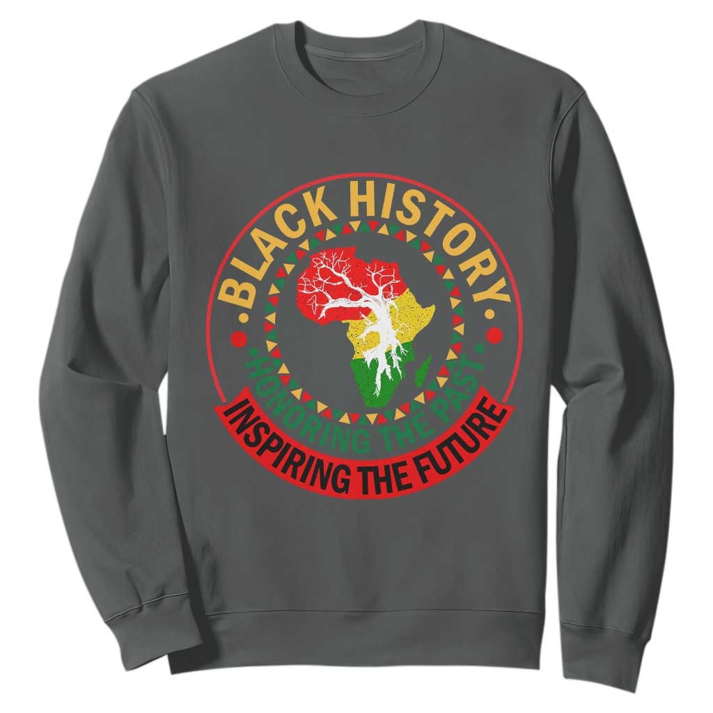 Inspiring The Future Honoring The Past Sweatshirt African American Heritage TS12 Dark Heather Print Your Wear