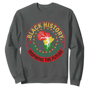 Inspiring The Future Honoring The Past Sweatshirt African American Heritage TS12 Dark Heather Print Your Wear
