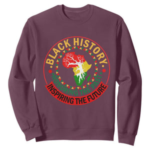 Inspiring The Future Honoring The Past Sweatshirt African American Heritage TS12 Maroon Print Your Wear